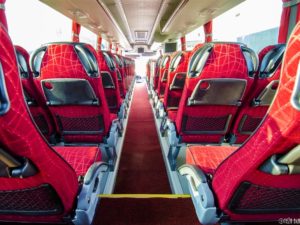 red bus seats